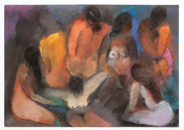 Barbara Redlińska, Grzeszne Czaty, 2001, pastel. Źródło ilustr.: Mazowiecki Instytut Kultury